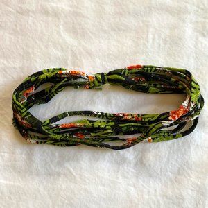 Jungle Patterned Athletic Headband With Multi-Strand Design